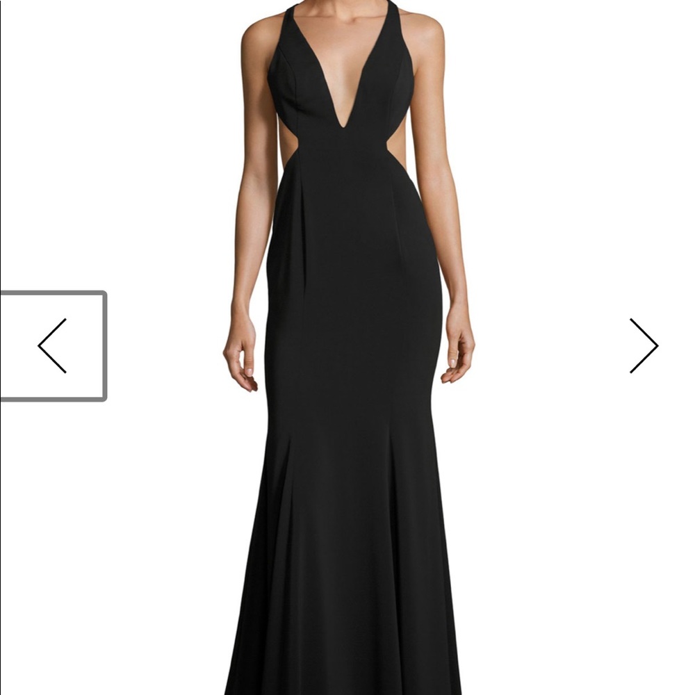 Jay Godfrey V-Neck Mermaid Gown w/ Side Cutouts